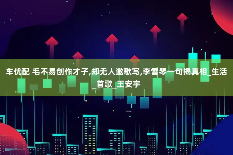 车优配 毛不易创作才子,却无人邀歌写,李雪琴一句揭真相_生活_首歌_王安宇
