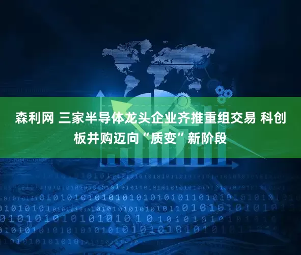 森利网 三家半导体龙头企业齐推重组交易 科创板并购迈向“质变”新阶段
